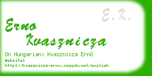 erno kvasznicza business card